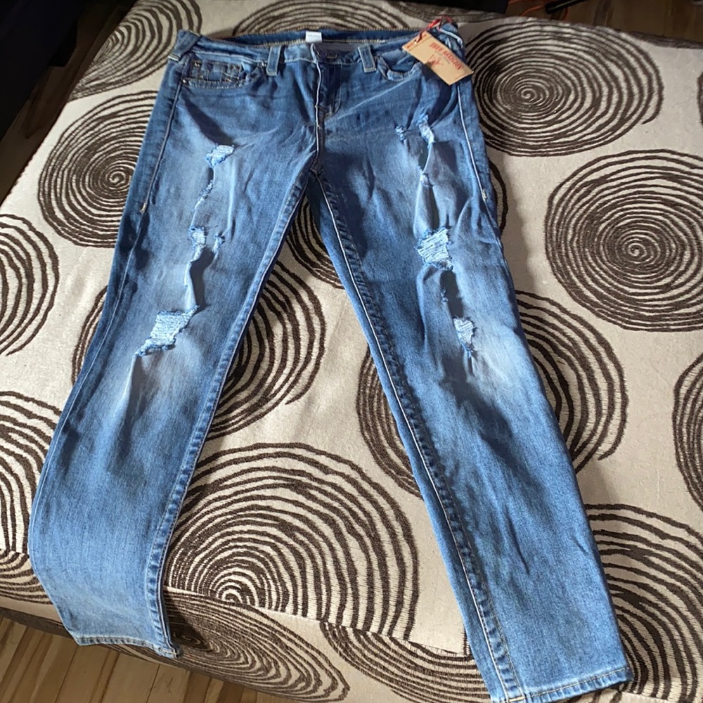 True Religion destroyed skinny stretch jeans